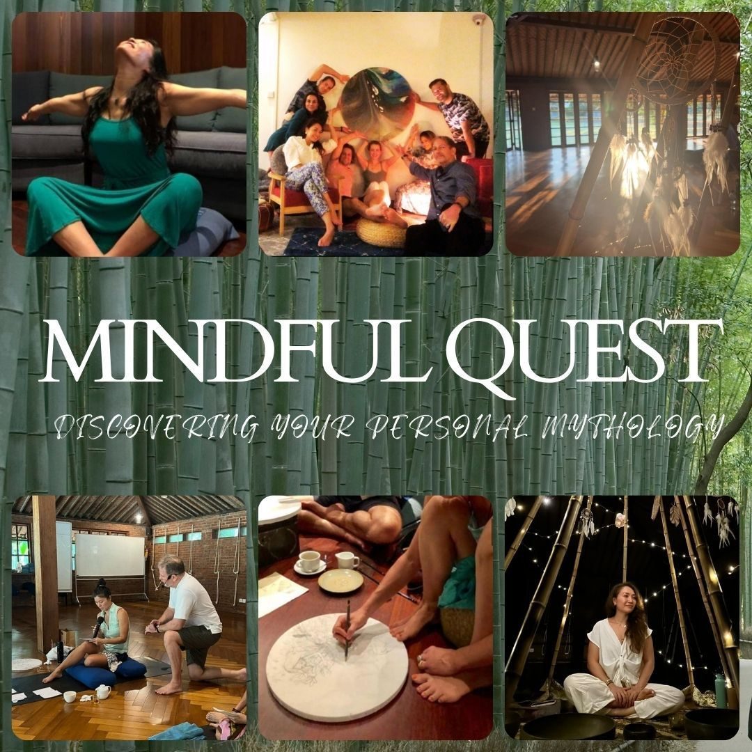 Participants of a past Mindful Quest retreat: yoga, sound bowls, shared meals and circle work